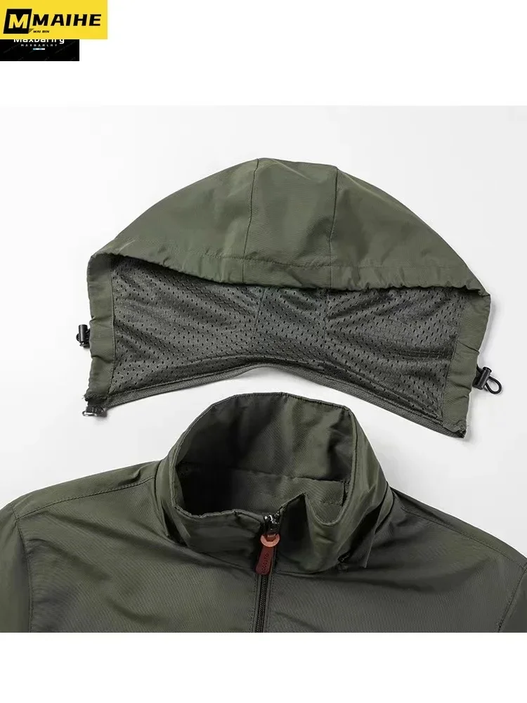 Gorpcore Jacke Herren Militärische Taktische Jagdjacke Herren Herbst Lässige Wasserdichte Windjacke Herrenmantel Tasche Arbeitskleidung