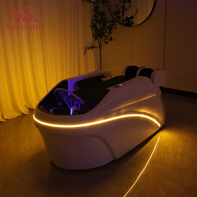 Cabeça de salão de beleza spa shampoo cama de massagem de couro sintético cabeça terapia cama massagem automática shampoo cadeira cabelo spa equipamentos