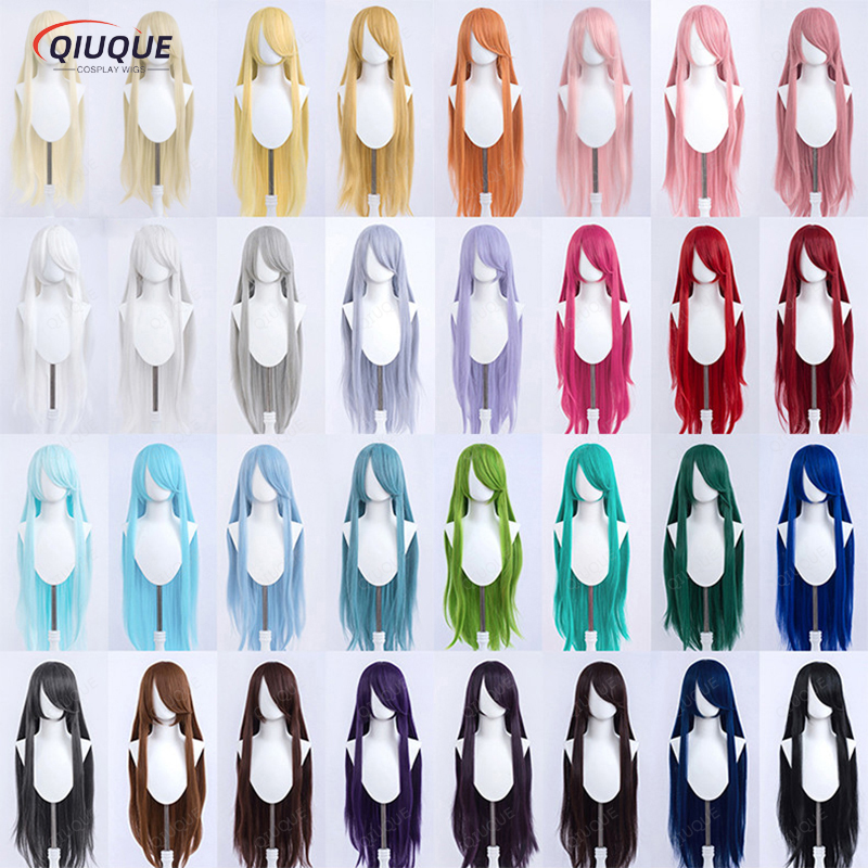 100Cm Dài Thẳng Cosplay Bộ Tóc Giả Anime Tương Thích Unversal Omopinenet Đồng Màu Chịu Nhiệt Tổng Hợp Tóc Giả + Tặng Bộ Tóc Giả Bộ Đội