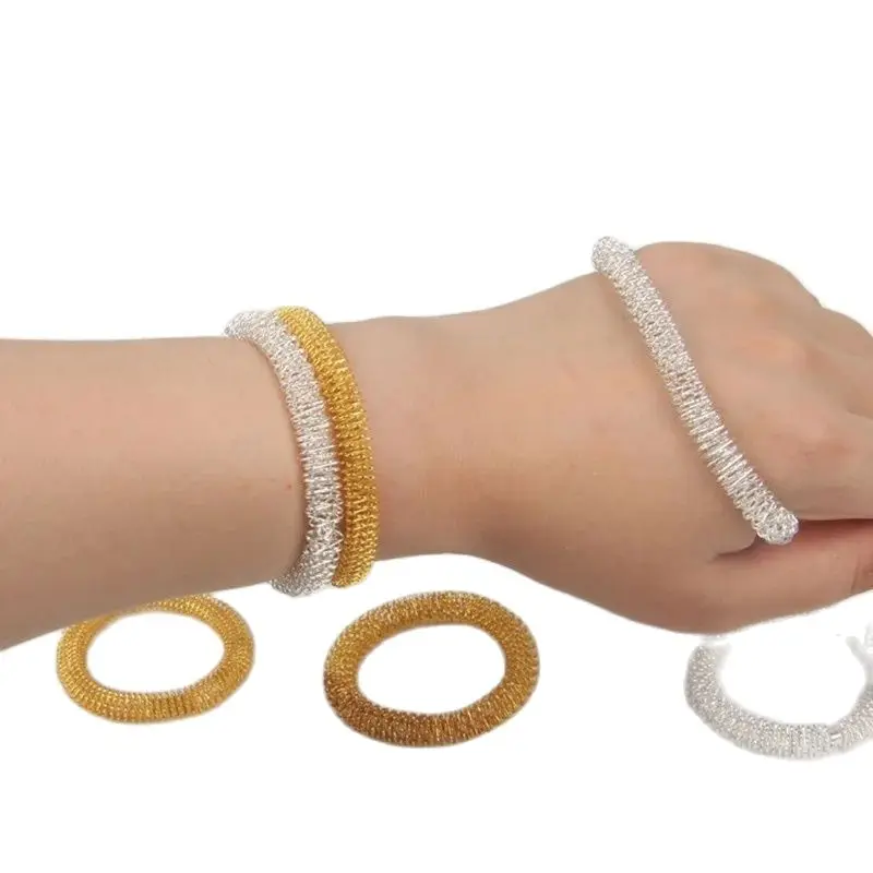 สร้อยข้อมือนวดบรรเทาอาการปวดผู้ชายและผู้หญิงสร้อยข้อมือของเล่น Fidget ผู้ใหญ่ออทิสติก Sensory วัสดุทองเหลือง Knuckles ADHD Stres