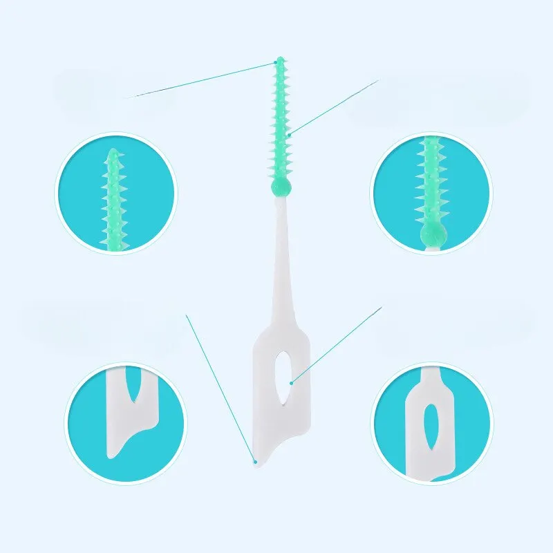 Cleanpik Spazzola per denti adesiva morbida Spazzola per massaggio gengivale Spazzola per pulizia Spazzola per massaggio elastico Spazio per denti 150 pezzi