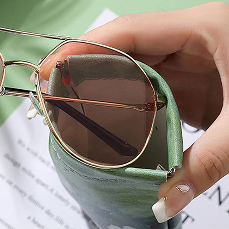 Saco De Armazenamento De Óculos Portátil Impresso Para Mulheres, Caixa De Óculos De Sol, Fechamento Automático, Viagem, Óculos De Sol, Moda