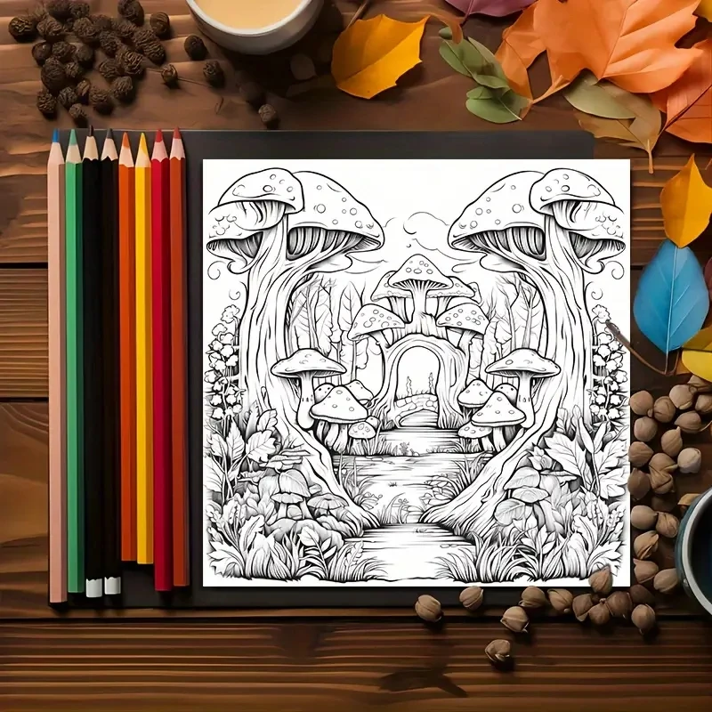 1개 미술 색칠하기 책 22페이지 색칠하기 책 생일 파티를 위한 선물 스트레스 해소 시간 킬 그래피티 그림 그림 미술 책