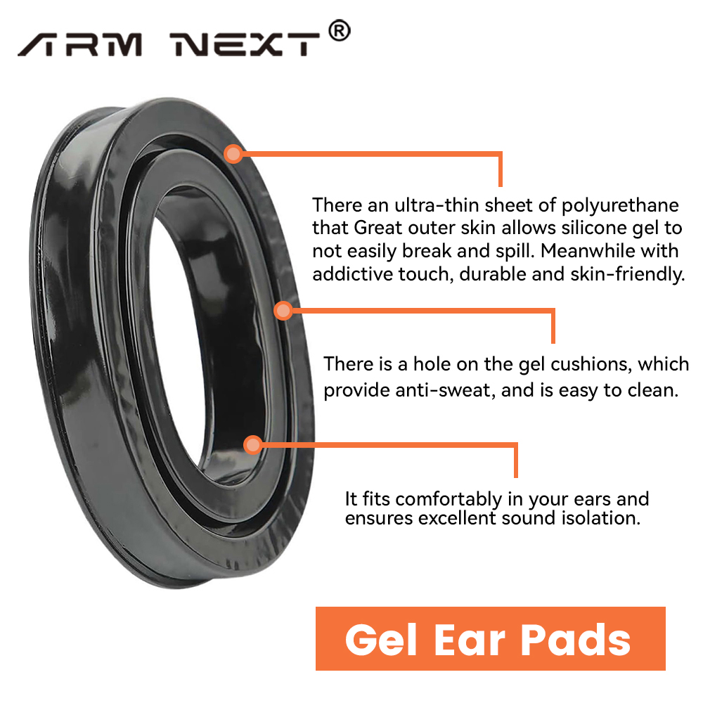 Gel Ear Pads for 3M PELTOR Earmuffs, Personal Protective Equipment ,Comfort Replacement Ear Muffs Cushions,Black