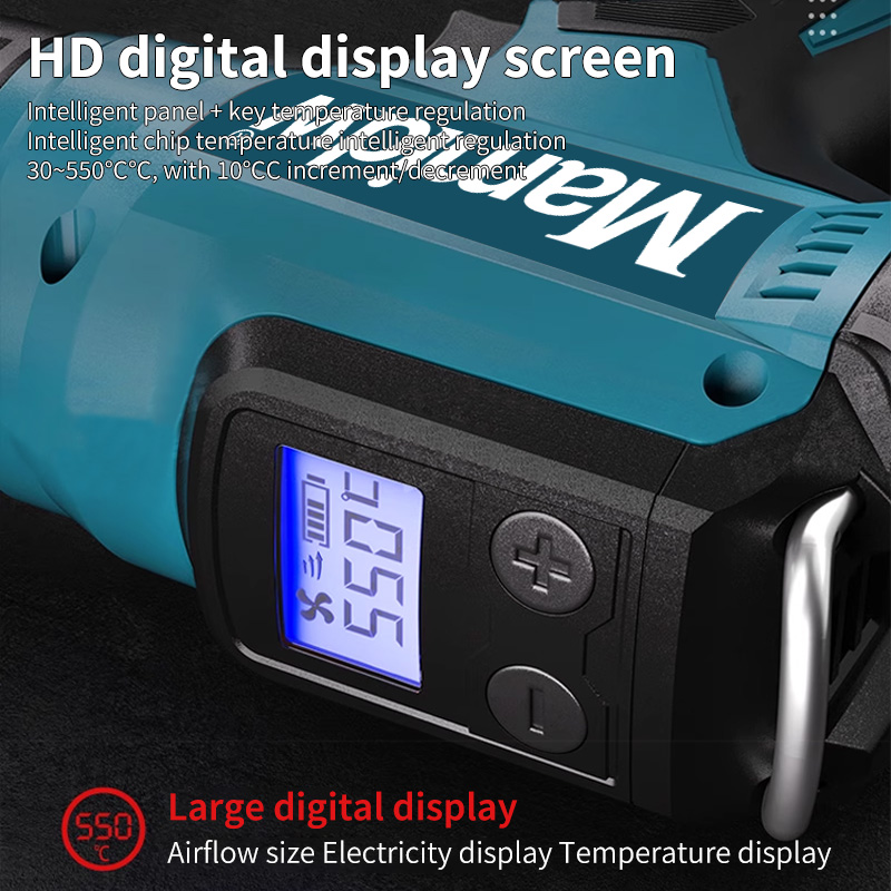 Mamidw Heteluchtpistool Krimpfolie Tool Heteluchtpistool Luchtdroger Solderen Thermische Blower LED-display Voor Makita 18v Batterij PIN