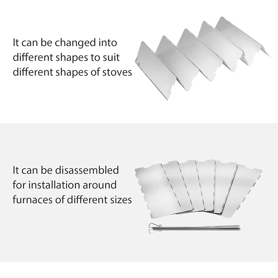 Tall Stove Windscreen-Gas Burner Windshield- Aluminum Camping Stove Compact Folding,Outdoor Cooker Butane Burner Wind Shield