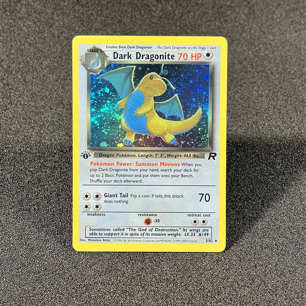 Pokémon Single Cards Classic Team Rocket Dark Charizard Dragonite Blastoise Rainbow Energy Customized Foil Card Collection PROXY