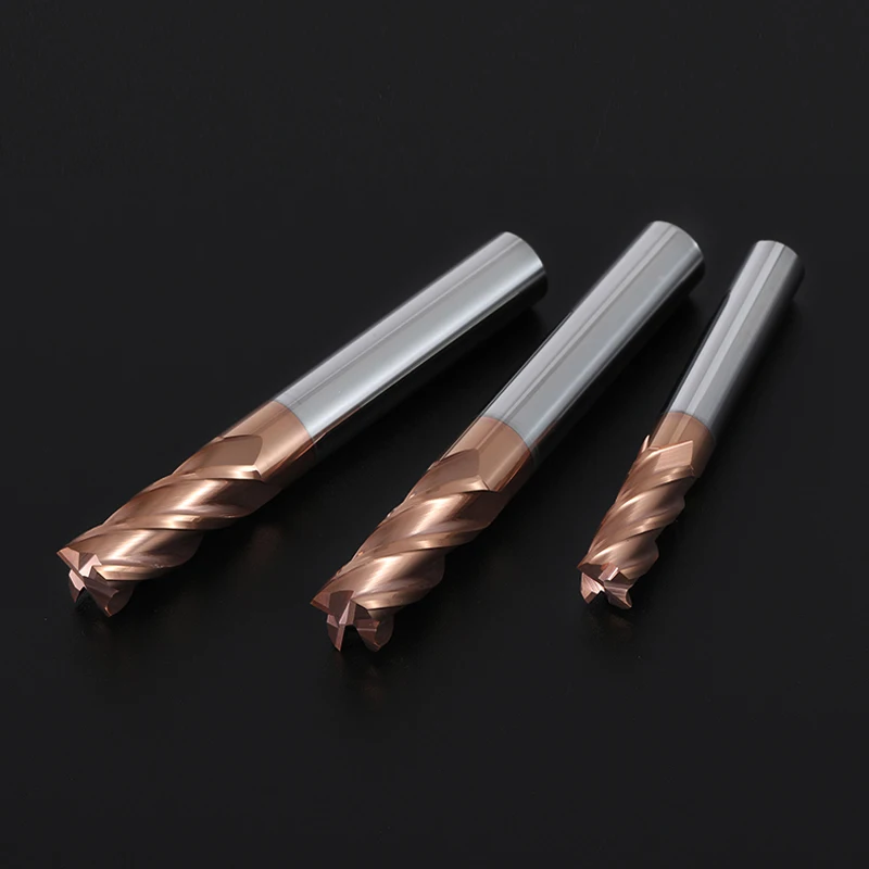 HRC55 คาร์ไบด์ End Mill 1-20 มม.4 ขลุ่ยเครื่องตัดโลหะผสมเคลือบทังสเตนเหล็กตัดเครื่องมือ CNC maching Endmills