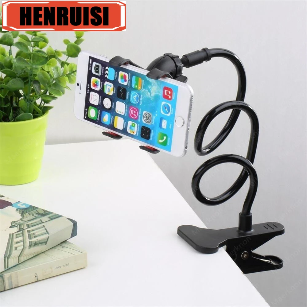 360 หมุนคลิปที่วางโทรศัพท์มือถือขาตั้งแบบพกพา Lazy Bed Desktop Bracket สมาร์ทโฟนโต๊ะขาตั้งฐานรองรับ