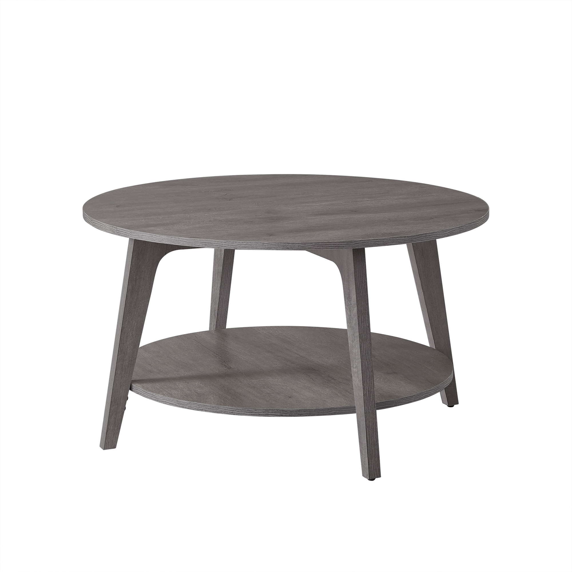 VASAGLE Couchtisch, Wohnzimmertisch 2 Ebenen, ∅80 x 45 cm, einfach zu montieren