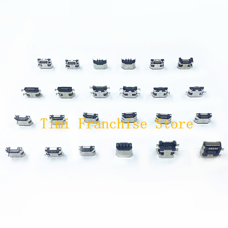 240PCS Box 24 Value 24 Models Micro usb Kit cable 5Pin Jack Connector Socket Usb Connectors Set Kit For MP3 MP4 MP5