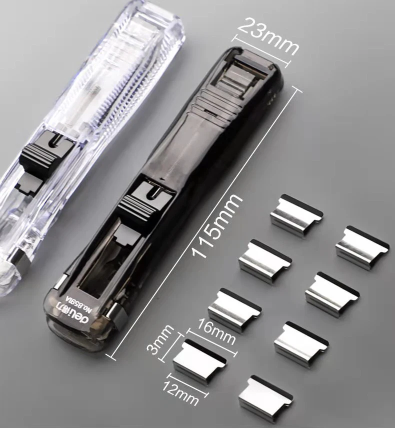 Neue Push-Clip-Hefter Heft klammer entferner Binder Push-Clamp-Band Spender Büroklammern Bürobedarf Set Desktop-Hefter Büro