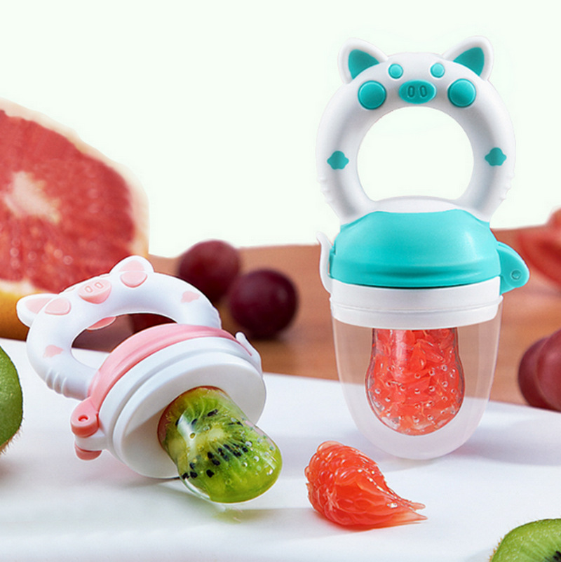 Colher de alimentação de alimentos para bebês, extrator de suco, alimentador de frutas, chupeta, garrafa de alimentação de bebê, goma de silicone, mordida de frutas e vegetais, alimentador de comida