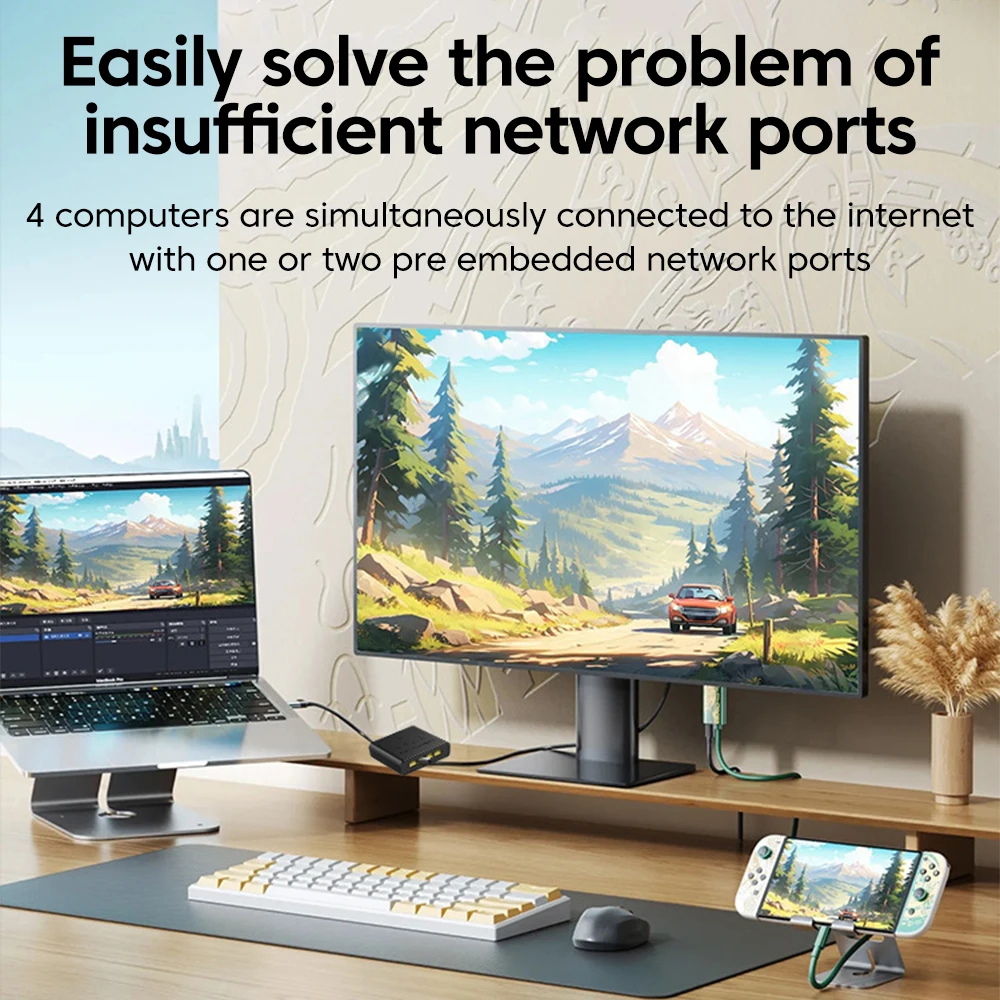 Elough 5-port Gigabit Network Switch Ethernet RJ45 Network Port Network Cable Connection Switch Network Splitter Cable Expander
