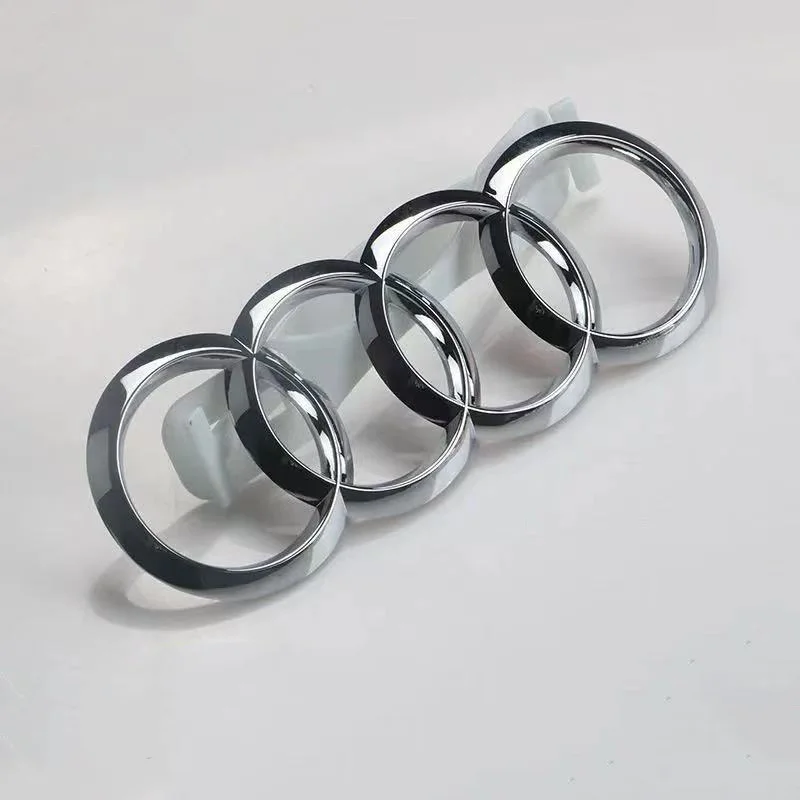 Audi Black/Silver 4 Ring ABS Car Hood Front Bonnet Grill Rear Trunk Emblem Logo Badge Sticker For A3 A4 A5 A6 A7 Q2 Q3 Q5 Q8 TT