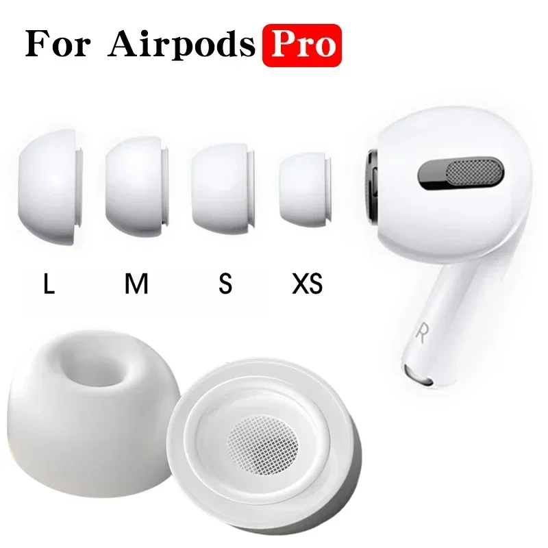 Pontas de substituição para airpods pro 1st 2nd pontas de ouvido botões de borracha de silicone fones de ouvido tampa acessórios de gel xs/s/m/l branco