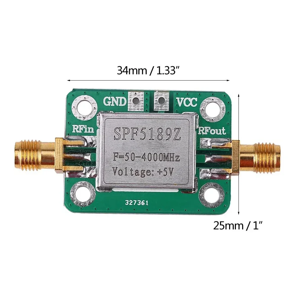 RF-Versterker Met Lage Ruis: Spf5189 Lna Voor 50-4000Mhz/5-6000Mhz, Versterkingsbereik Van 0,6db Tot 20db, Afgeschermde Bordconfiguratie