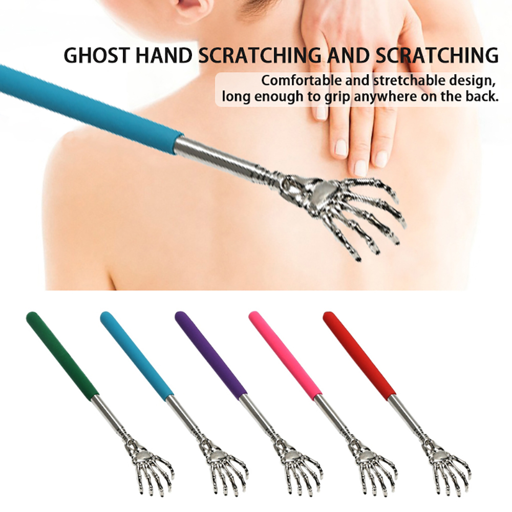 1Piece Extendable Back Scratcher Portable Telescoping Scratching Metal Stainless Steel Back Scratchers Hand Massager Handicrafts
