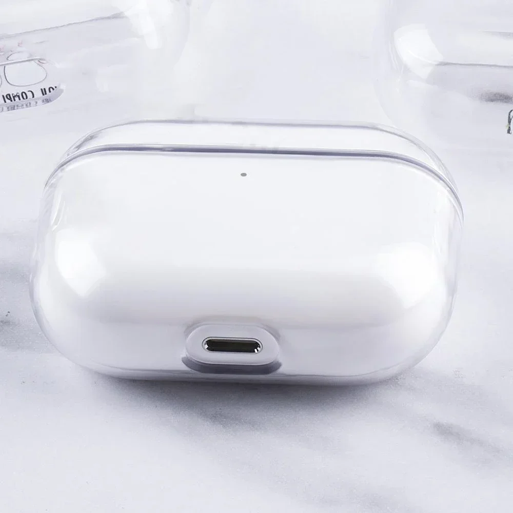 Funda transparente para auriculares para Airpods Pro 2 Generation, funda dura de TPU transparente para auriculares para Airpods 4 3 2 1
