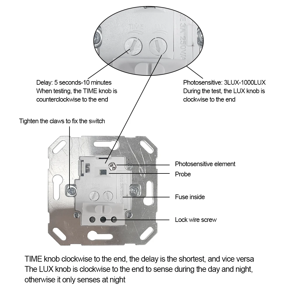 AC 110V-220V Inteligente de Movimiento PIR Sensor de Interruptor de Luz de Seguridad de Control de Movimiento Infrarrojo IR Detector De Inducción ON/OFF/Interruptor PIR