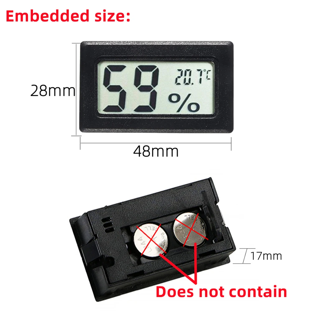 Mini Màn Hình LCD Kỹ Thuật Số Trong Nhà Tiện Lợi Cảm Biến Nhiệt Độ Đồng Hồ Đo Độ Ẩm Nhiệt Kế Ẩm Kế Đo