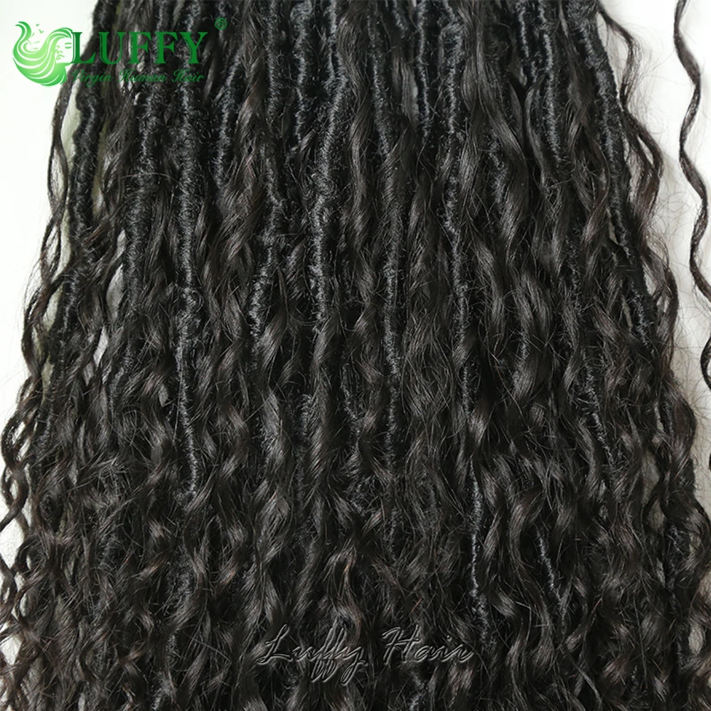 Boho Dreadlocks extensões de cabelo, Cachos humanos com termina encaracolada, Pré looped Crochet, Boho Locs, Crochet cabelo