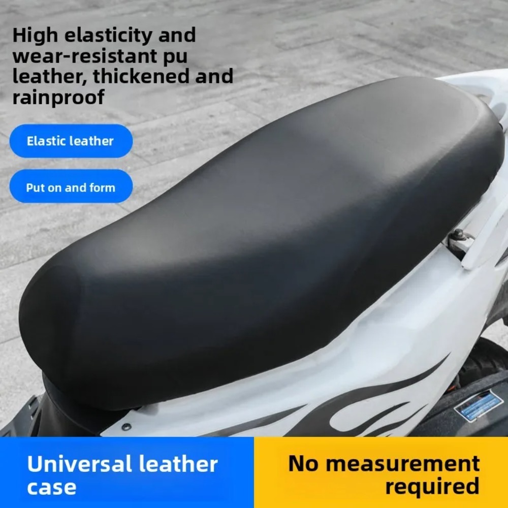 Motorcycle Seat PU Leather Cover Waterproof Dustproof Sunscreen Motorbike Scooter Cushion Seat Cover Protector Cover Accessories