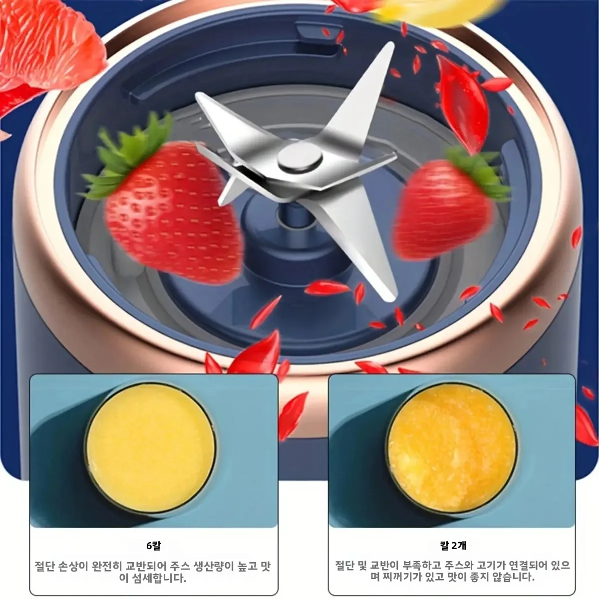 휴대용 블렌더 병 전기 6중 칼날 다기능 주스 블렌더 신선한 주스 스무디 블렌더 얼음 분쇄컵 푸드 프로세서