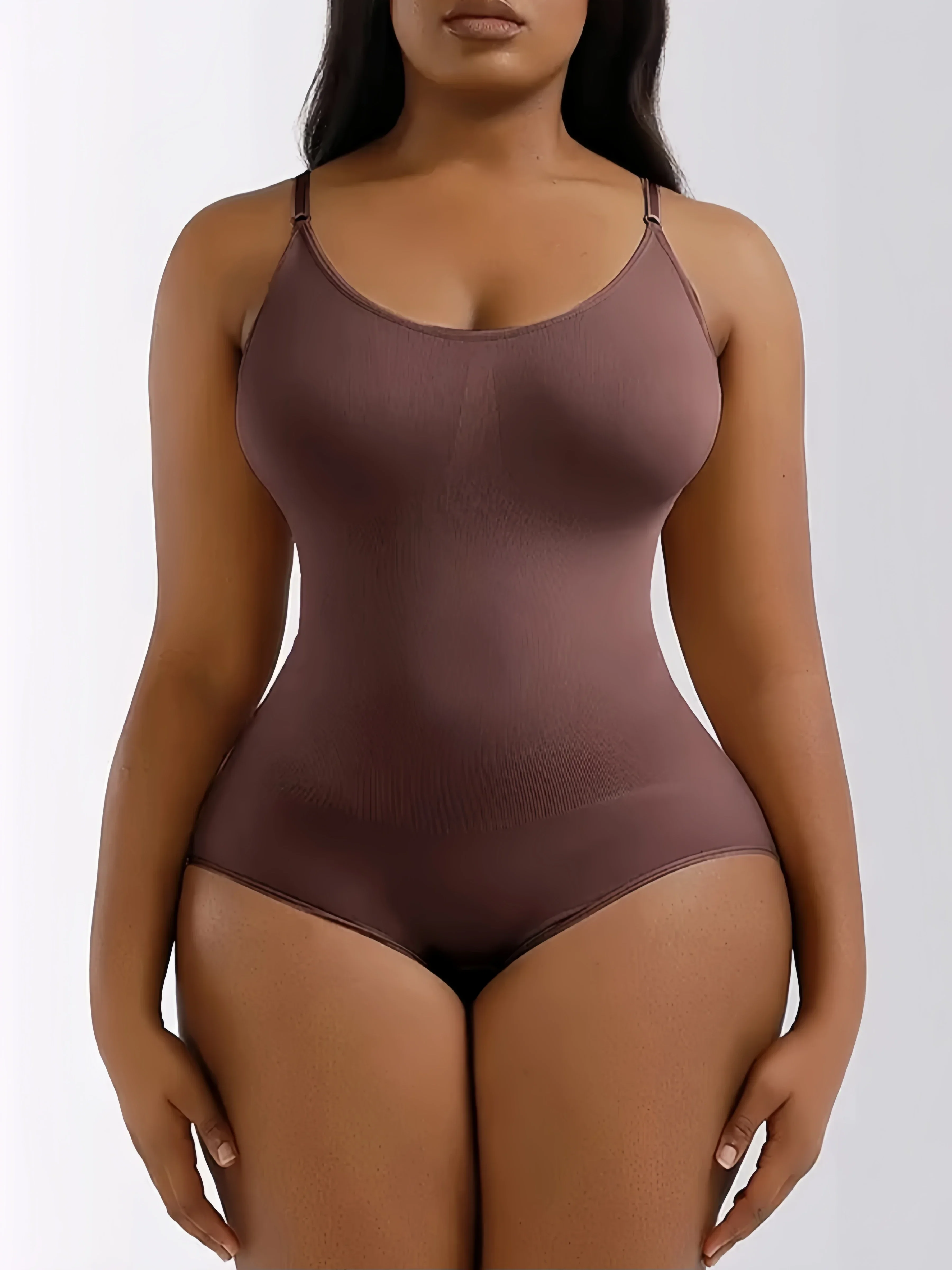 Body con tirantes finos y cuello en V, trajes de compresión para el cuerpo, ropa moldeadora de entrepierna abierta, moldeador de cuerpo adelgazante, mono liso