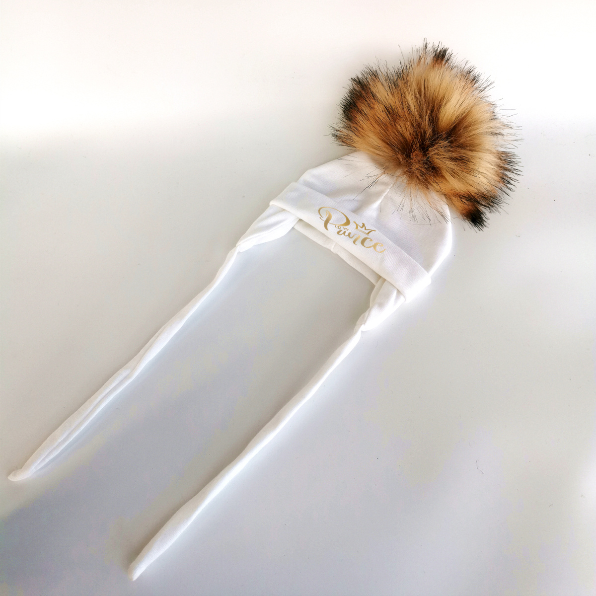 Gorro de algodón para bebé recién nacido, gorro con letras de princesa, príncipe, orejera, orejera, cuerda, Invierno