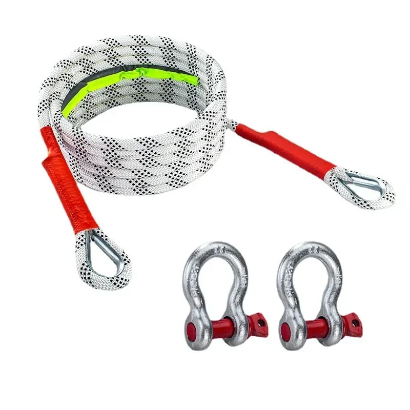 Cuerda de remolque para remolque todoterreno para exteriores, cuerda de rescate de emergencia, cuerda de tracción de nailon más gruesa para coche, cuerda confiable y resistente al desgaste