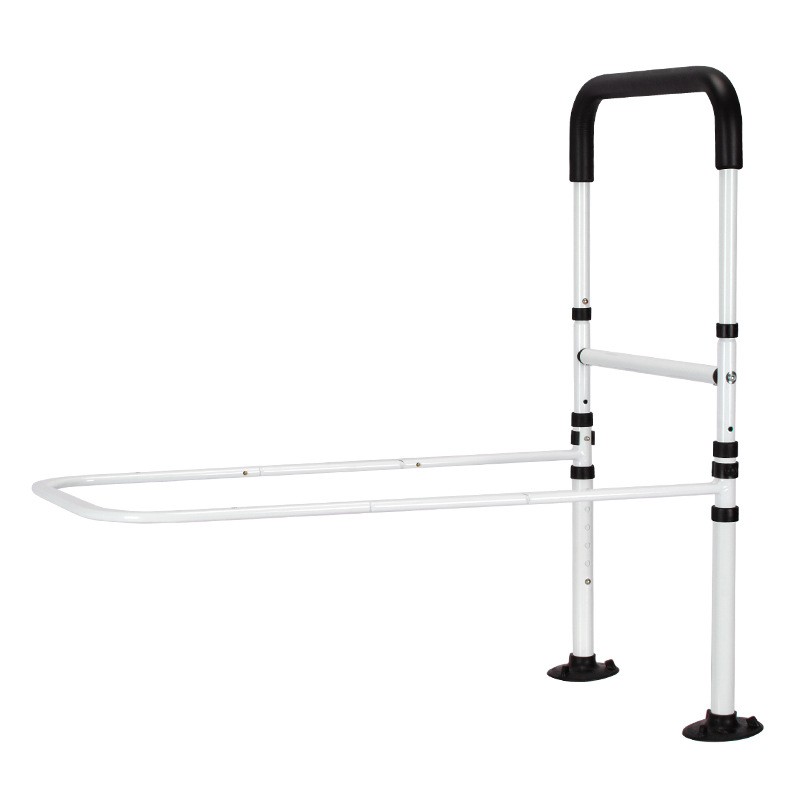 โลหะผู้สูงอายุจองราวข้างเตียงปรับ Anti-Fall ข้างเตียง Handrail ถ้วยดูดที่แข็งแกร่งสนับสนุนข้างเตียง