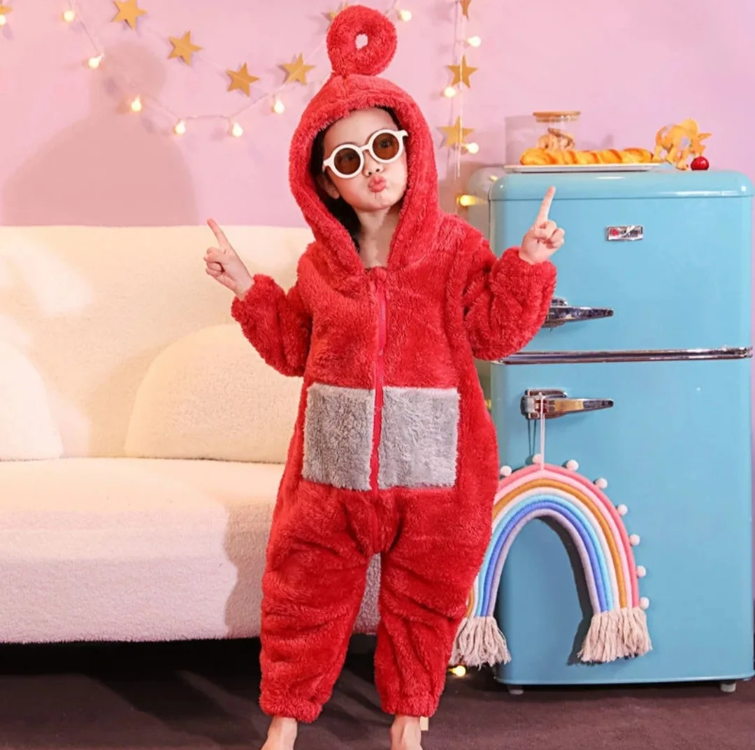 Disfraces de Teletubbies para niños y adultos, pijamas suaves de manga larga, disfraz de Lala, ropa para el hogar, Cosplay, ropa de fiesta Unisex para adultos