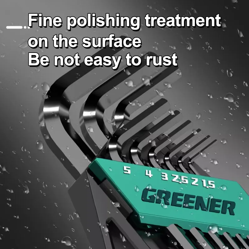 GREENERY Greenener-llave de arcoíris extendida, juego de llaves Allen, llave hexagonal, herramienta de brazo corto multifuncional, herramienta de llave Universal