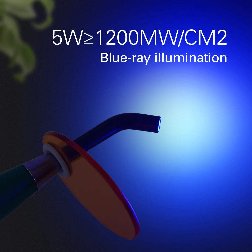 AZDENT Dental LED Curing Light Wireless Blue Ray Curing Lamp 5W≥1200mw/c㎡ Wavelength 440-480nm Solidify Dentists Instrument