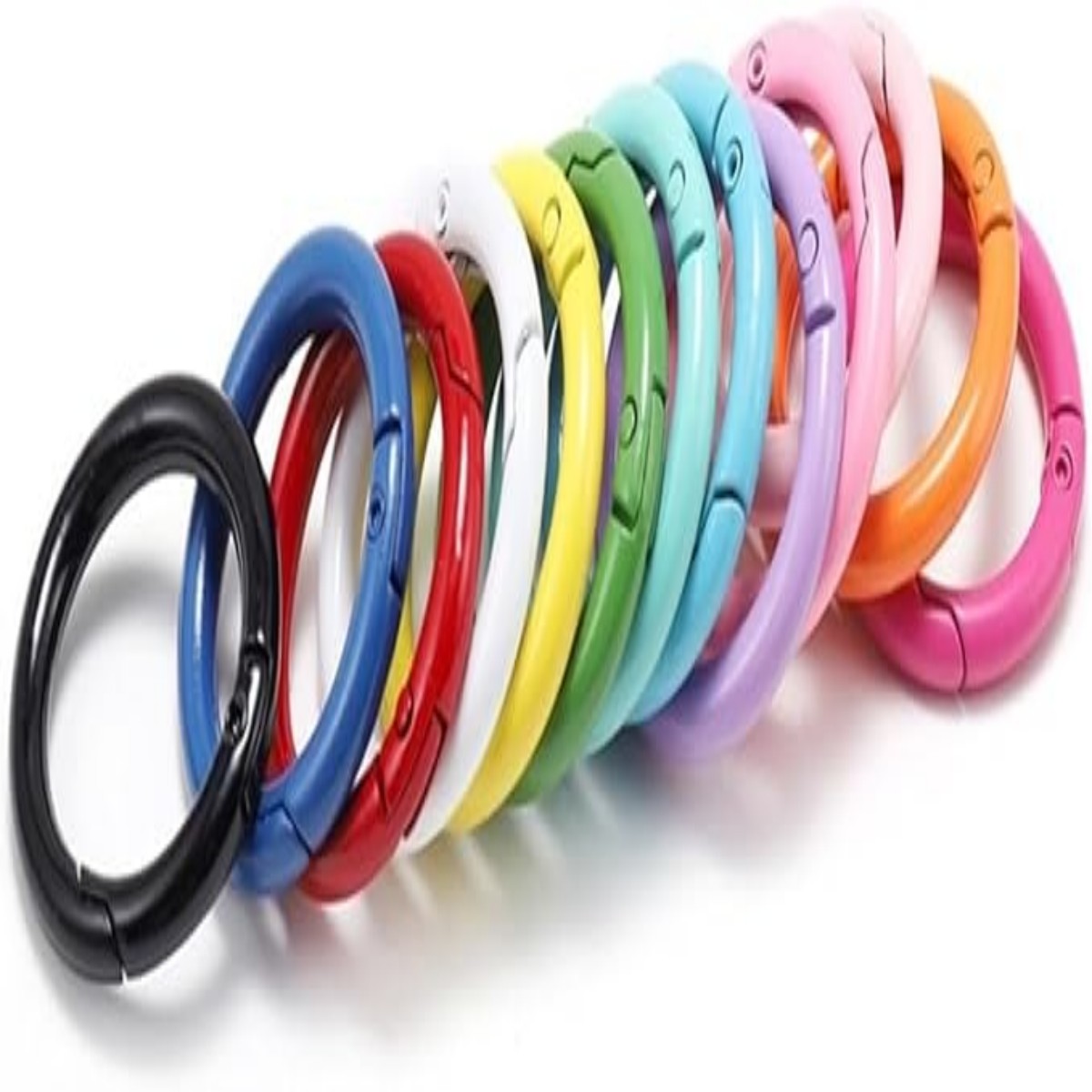 5Pcs/Lot 21 Colors Metal O Ring Spring Clasp Openable Round Carabiner Keychain Clips Hook Dog Chain DIY Jewelry Buckle Connector