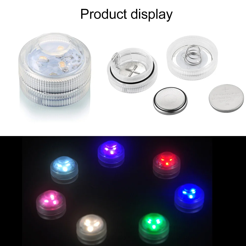 Mini luces Led sumergibles, pequeñas velas de té subacuáticas, impermeables, RGB, Multicolor, sin llama, luces decorativas, florero, linterna