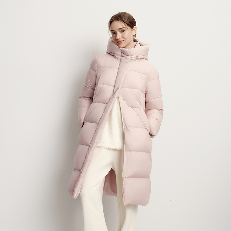 Semir jaqueta feminina inverno longo 90% pato para baixo impermeável à prova de óleo mancha 2025 novo sólido com capuz roupas de inverno mulher