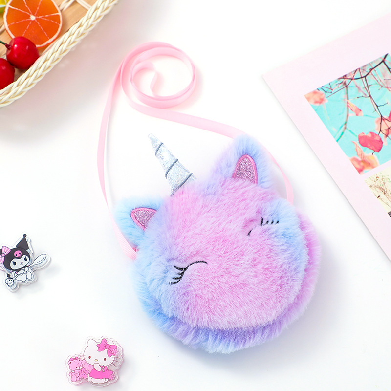 Bolsa de ombro unicórnio para meninas, sacos mensageiro, porta-moedas, mini bolsas para crianças, animais fofos, crianças, chaves, princesa, moda, nova