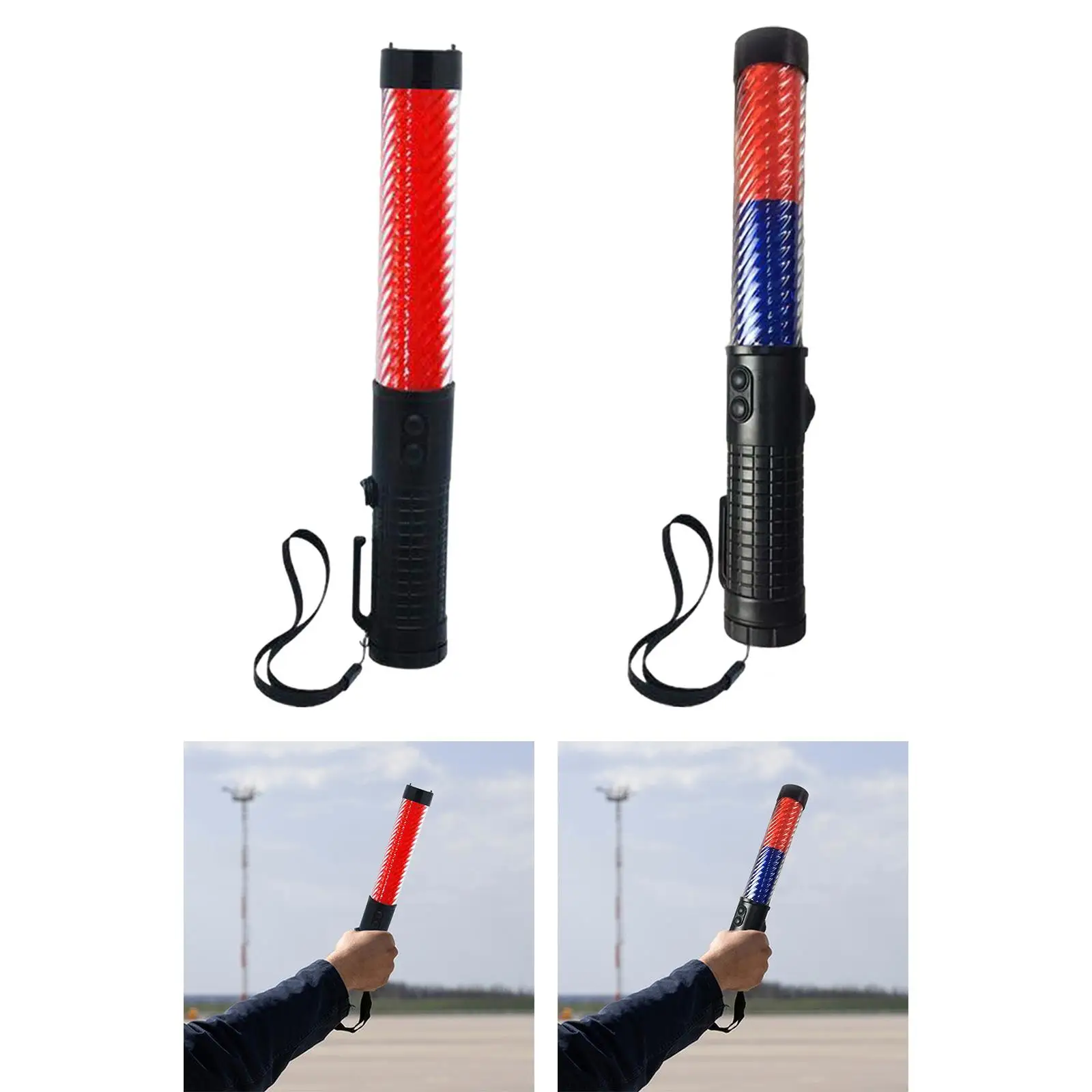 Rechargeable Traffic Control Stick Waterproof Traffic Light Bar Versatile Portable Handheld Signal Rod for Road Security Airport
