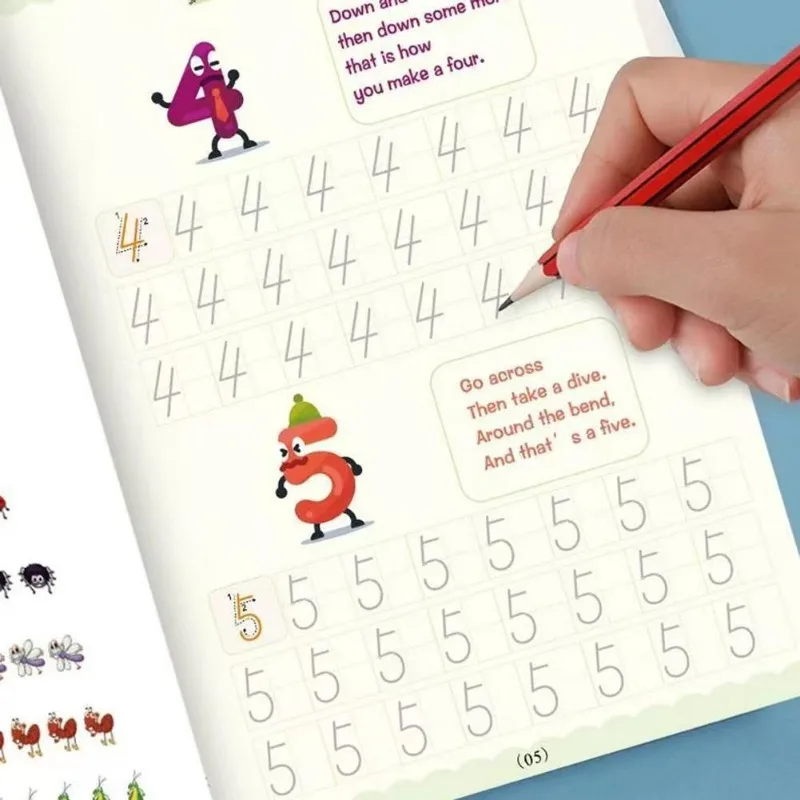 Magic Practice Copybook Kalligraphie-Copybook für Kinder, wiederverwendbares Handschrift-Übungs-Copybook Groove