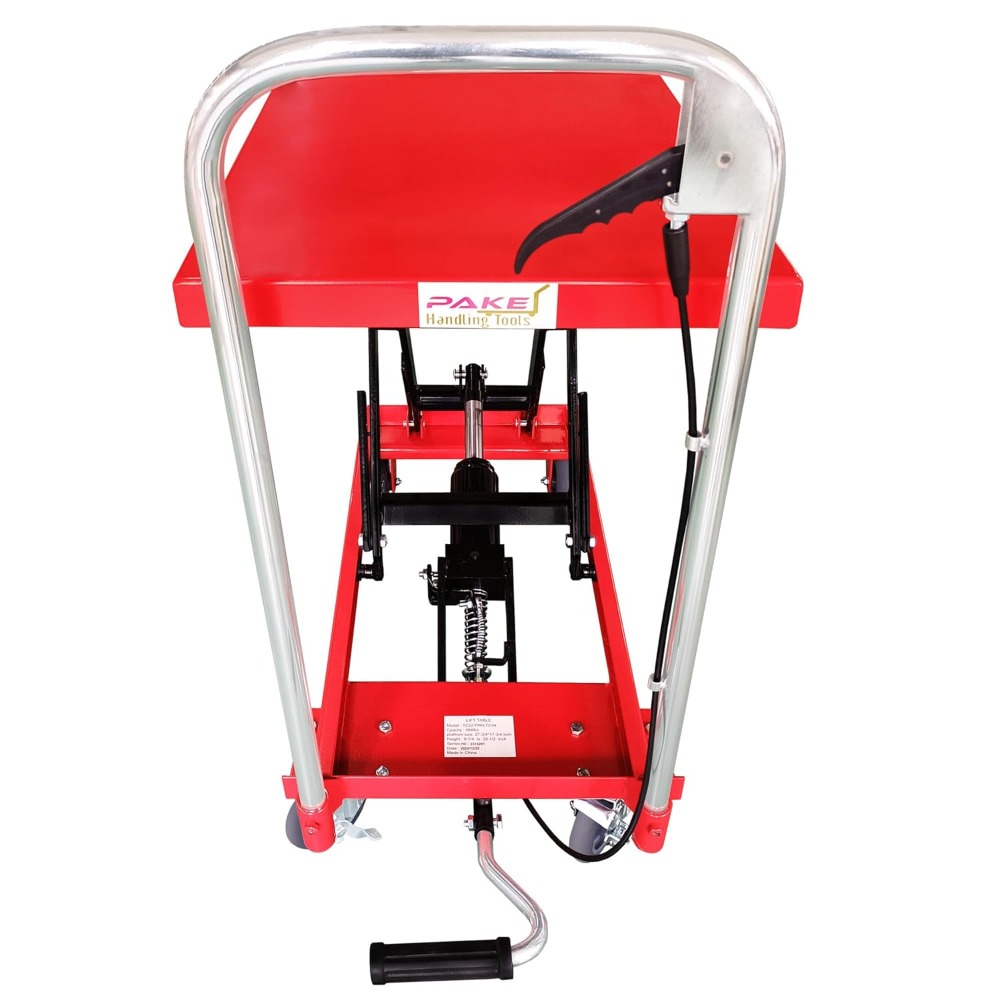 Hydraulic Lift Cart, 500 Lb. Capacity, 28" x 18" Platform, 9.25" to 28.5" Lift Height, 98lbs Net Weight