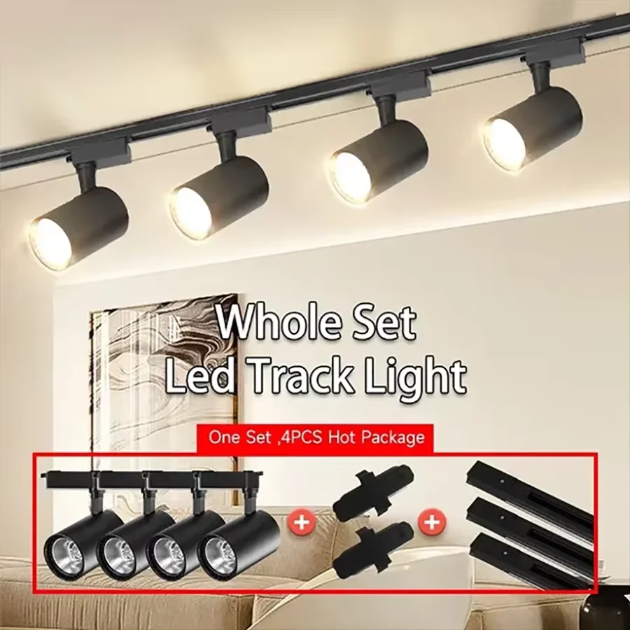 Bộ Đèn Led Theo Dõi Đèn COB Theo Dõi Ánh Sáng Đèn Đường Ray Đèn Rọi Led 20/30/40W Siêu Sáng shop Quần Áo Store Nhà 220V Treo Tường
