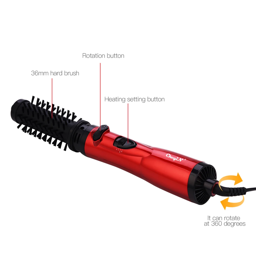 CkeyiN ヘアドライヤーブラシ 2 で 1 熱風スピンブラシカーリングストレートスタイリング自動回転イオンラウンドブロードライヤーボリュームマイザー