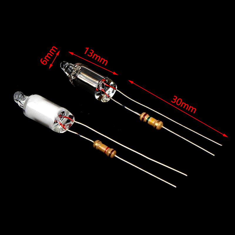 Mini Lâmpadas de Néon com Resistor, Indicador de Luz, Vermelho, Azul, Verde, 6x13mm, 220V, 10Pcs