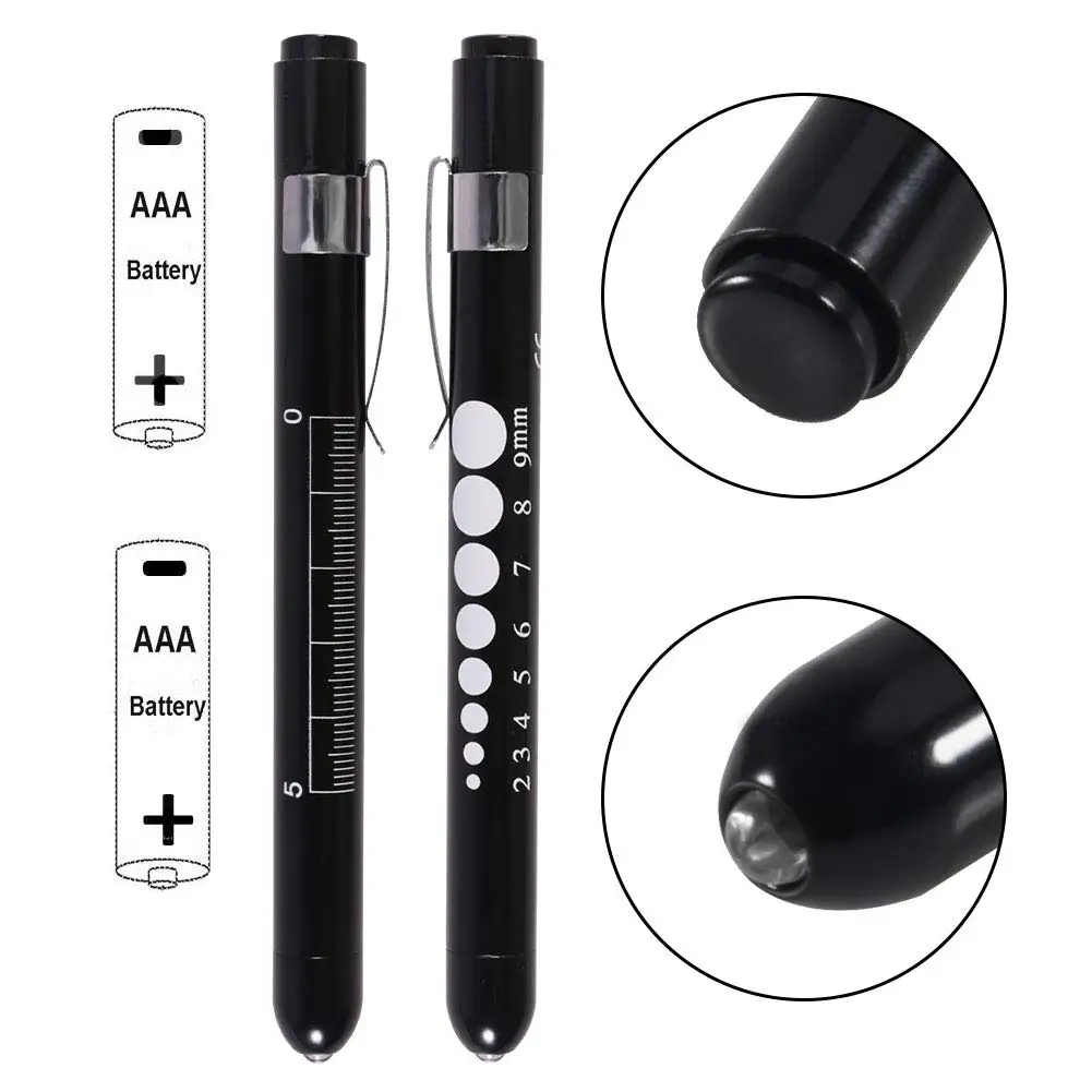 Linterna LED portátil para primeros auxilios, lámpara de antorcha con medidor de pupila, bolígrafos de diagnóstico para médico y enfermera