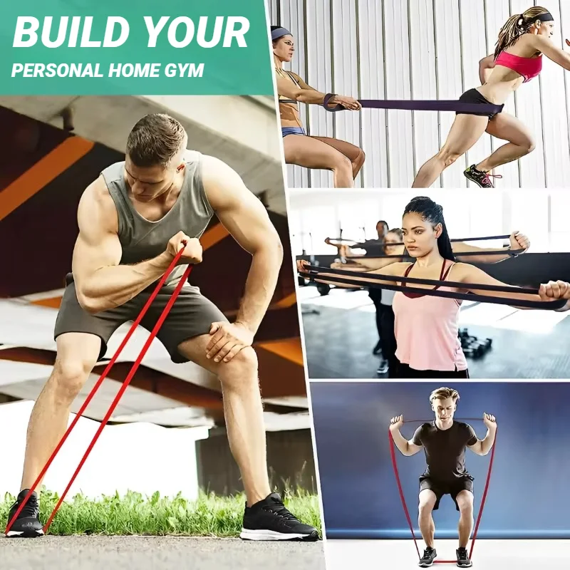 Allenamento Pilates Fascia di resistenza in lattice Esercizio elastico per la forza sportiva Pull Up Assist Attrezzatura per il fitness resistente Tirare resistente