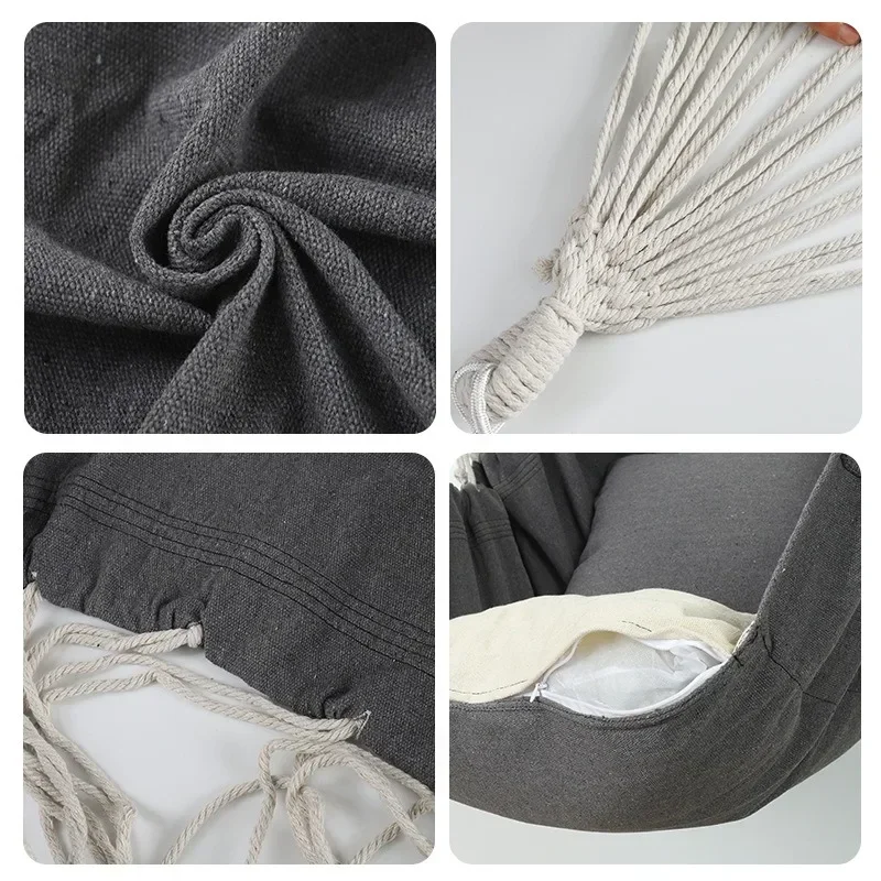 ทนทานแขวนเปลญวนเก้าอี้เฟอร์นิเจอร์ห้องนอนแขวน Swing ในร่มกลางแจ้งเชือกฝ้าย Boho Patio เก้าอี้ตกแต่งบ้านสําหรับระเบียง