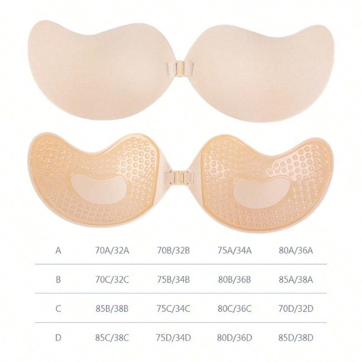 FINETOO 1 Paar unsichtbare Unterwäsche für Damen, Nubra-Brustpflaster, zweifarbig, hypoallergen, Mango-Cup-BH, Silikon, nicht fallend, dünn