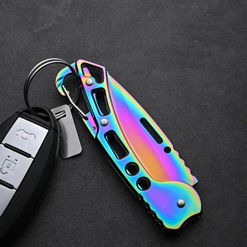 Coltello da frutta pieghevole, coltello da esterno in acciaio inossidabile con manico antiscivolo per coltello tascabile per accessori da cucina